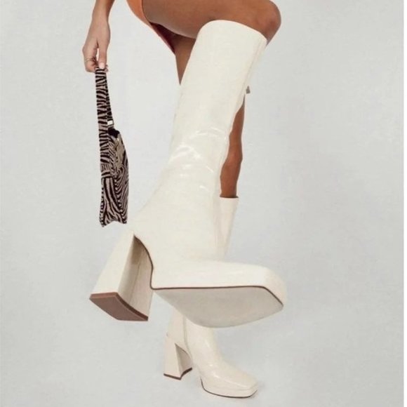 Princess Polly Montgomery High Nude Heel knee high boot - Picture 1 of 9